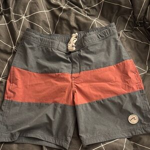 H&M Charcoal and Coral Board Shorts